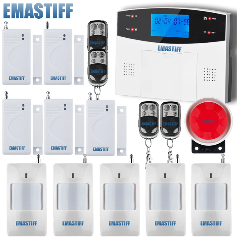 

Wifi GSM PSTN Alarm System Wireless & Wired Detectors Alarm Smart Home Relay Output APP English/Russian/Spanish/France/Italian