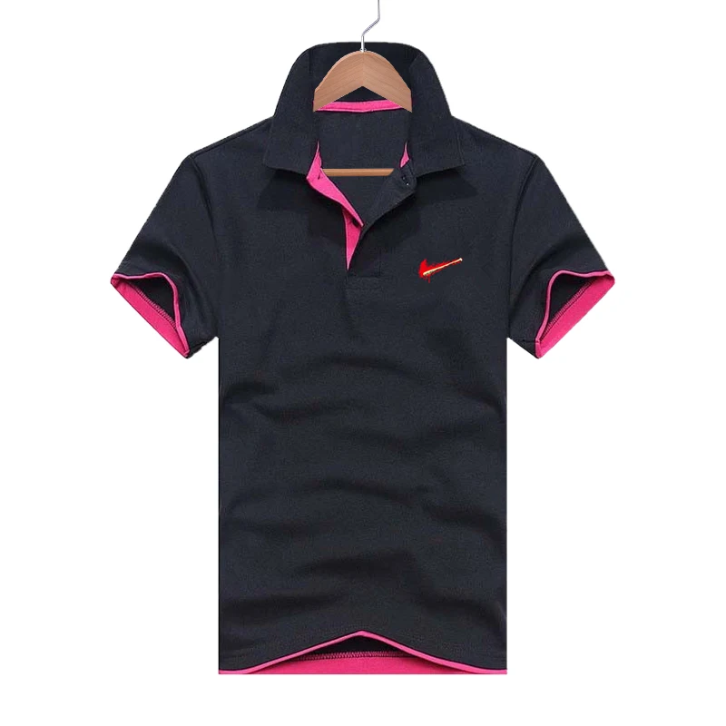 Men's Clothing 2019 Top Men's Polo Shirt Pattern Short-sleeved Polo Shirt 14 Color Cotton Fiber Casual Sports Polo Shirt