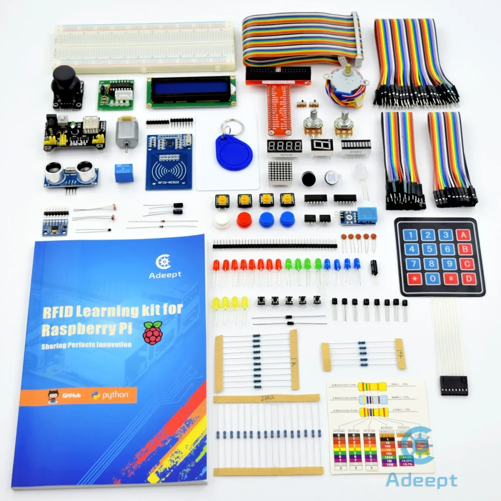 Adeept новинка стартовый набор RFID для Raspberry Pi 3 2 Model B/B + Python с направляющей книгой 40