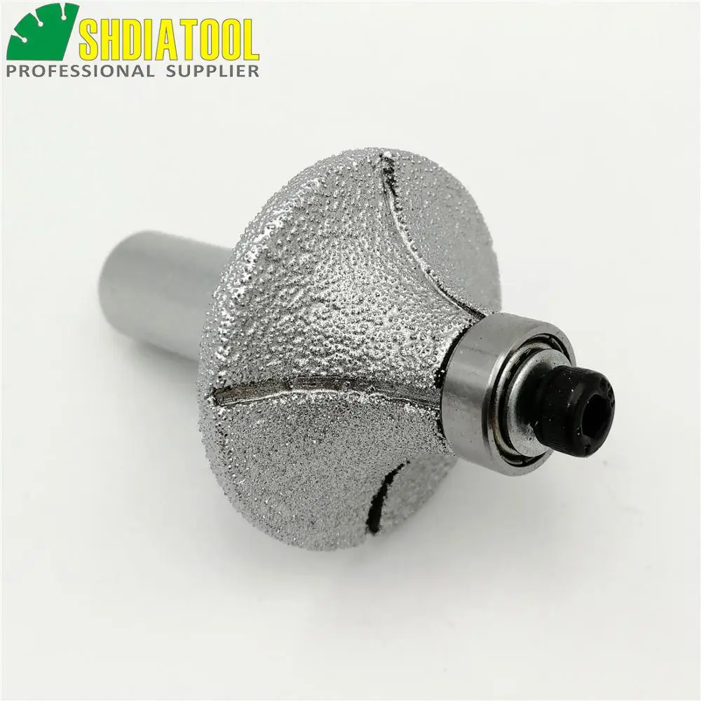 Raduis 12mm Brazed diamond router bits with 1/2" shank for slab edge profile, Router cutter for stone