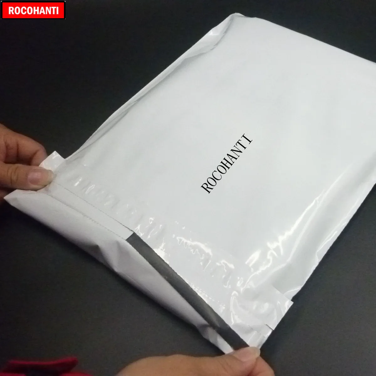 Poli com Auto Adesivo e Fácil Costume Impresso Utentes Selo Abrir – Arrancar Guias 11*16.5 Polegadas 100x
