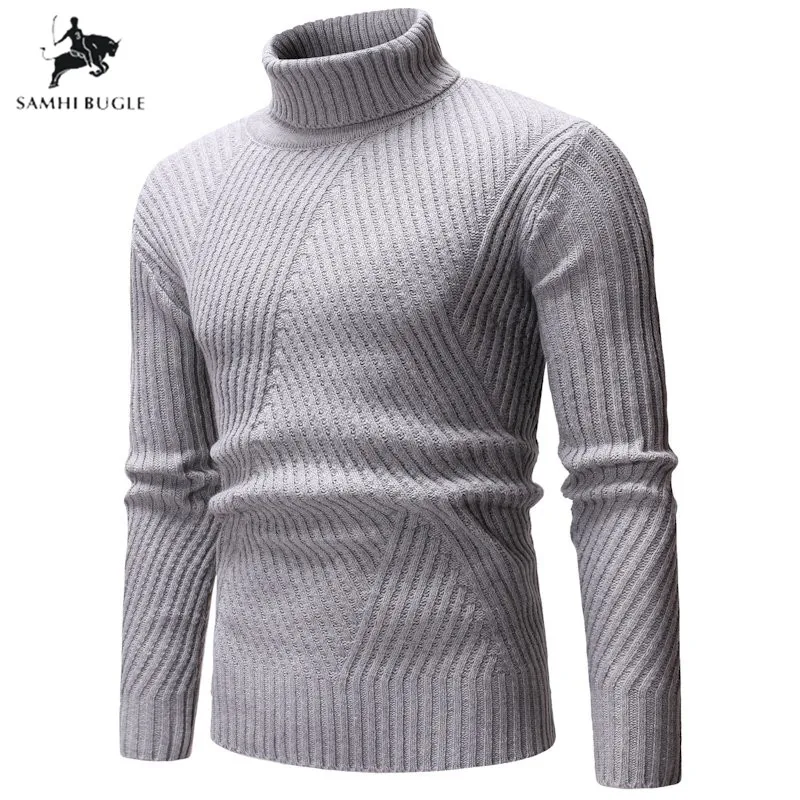 

Fashion Keep Warm Turtleneck Men Sweaters Guys Boys Male Long Sleeve Solid Color Sweaters Male Cotton Slim Fit Sweaters