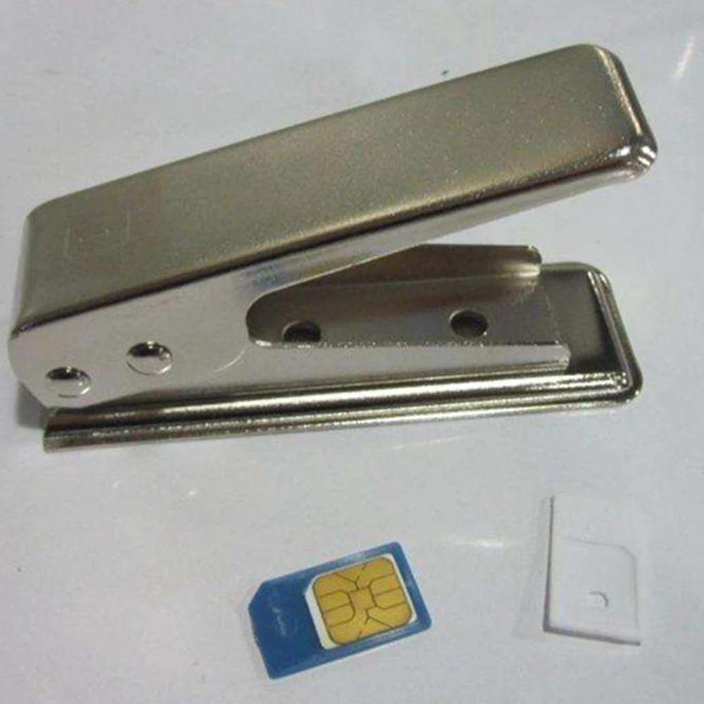 

Metal Standard Regular Micro SIM Card to Nano SIM Cut Cutter card into the size Silver