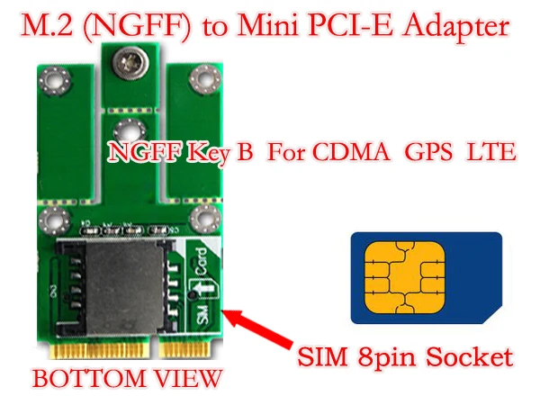 SP M.2 NGFF B Ключ к Мини конвертер PCI-E адаптер карта с sim-картой слот Поддержка 3g 4G LTE сеть для ПК для M.2 2230 2242