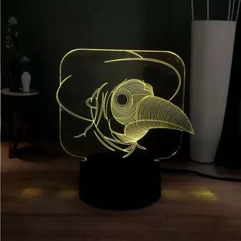 

New 3D Animal Style Sharp Duckbilled 7Color Change Novel Decoration Atmosphere USB Table Lamp Children Holiday New Year Gift Toy