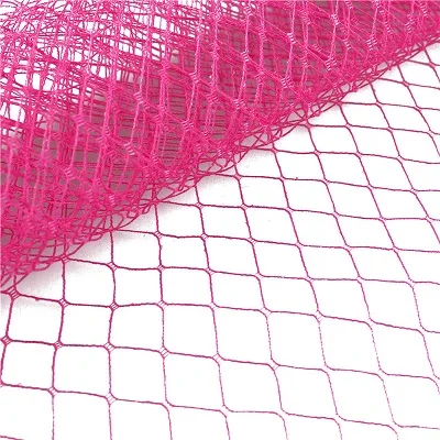 Розово-красный Лаванда или несколько цветов 25 см клетка Veiling Дамская Шляпка вуаль DIY аксессуары для волос вуаль veils10yard/лот - Цвет: Розово-красный