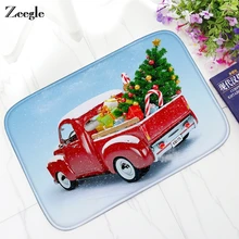 Zeegle Christmas Cartoon Flannel Doormat Non slip Floor Mat Tapete for Home Decor Kitchen Water Proof