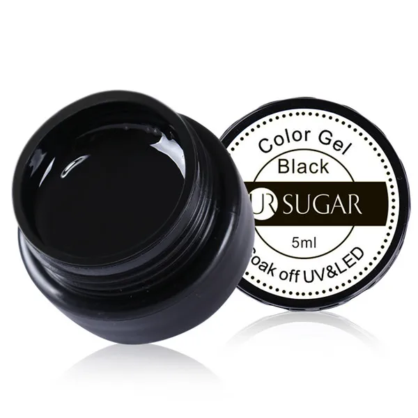 Ur Sugar, 5 мл, гель для краски, чистый, для ногтей, УФ, светодиодный, краска, гель, золото, серебро, жемчуг, блеск, для ногтей, маникюр, гель, лак, лак - Цвет: Color Black
