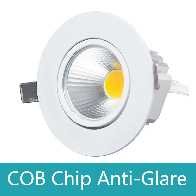 

Energy Saving COB Downlight Dimmable 3w 5w LED Recessed Ceiling Bulb Super Bright LED Spot Light Fixture Flood lighting Lamp