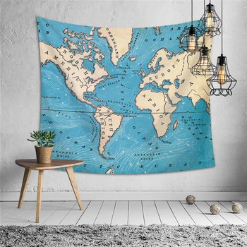 

World Map Hanging Wall Tapestries Mandala Bohemian Tapestry Landscape Wallpaper Wall Art for Apartment Interior Shawl Throw
