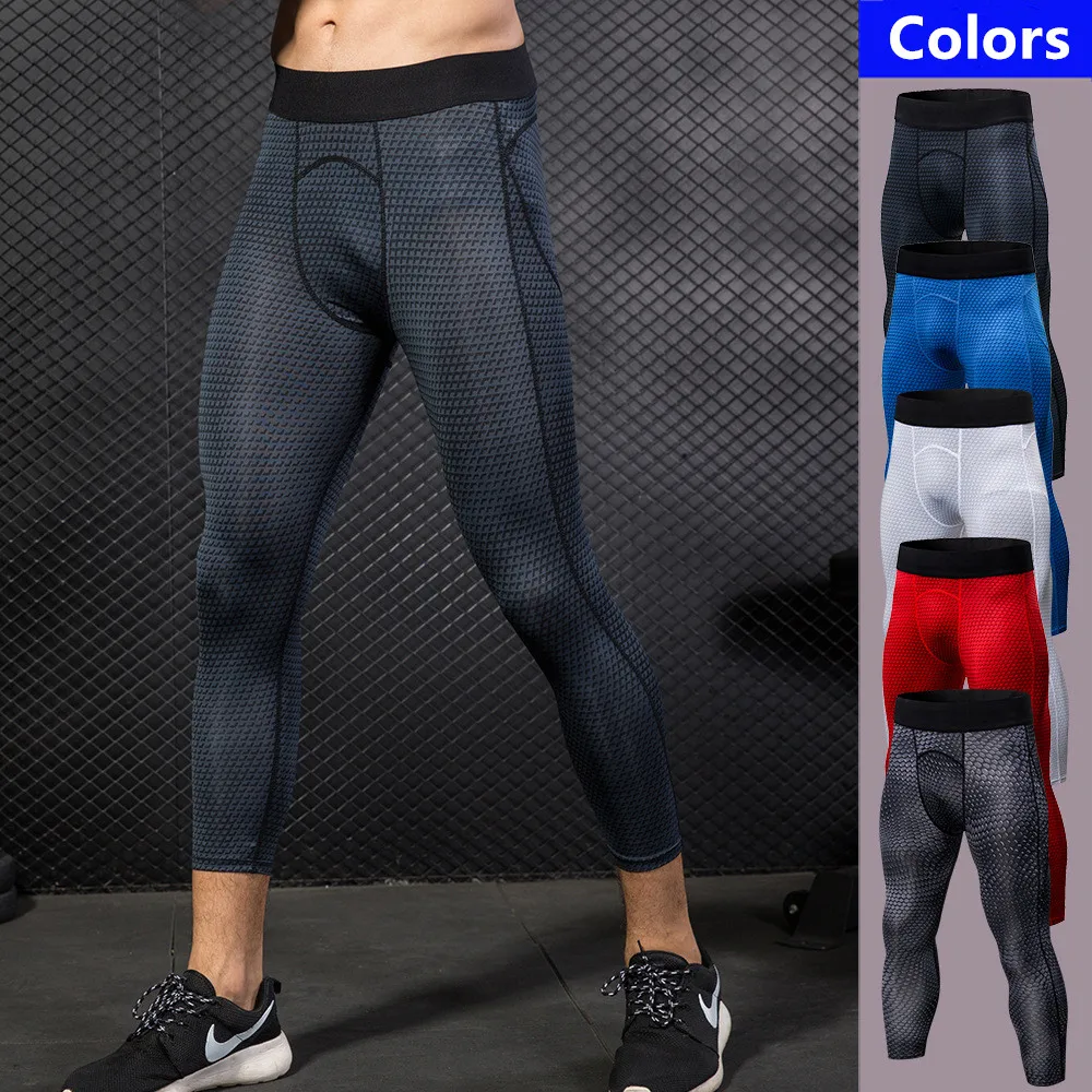 

Men Compression Printed Fitness Pants Running Cycling Outdoor Quick Dry Leggings Stretch Tight Pants
