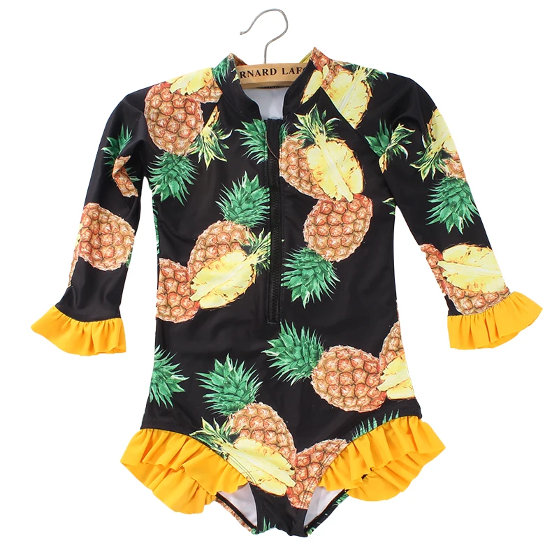Детский купальник с принтом ананасов на возраст 24 10 лет|kids girl jumpsuit|kids jumpsuit girlsgirls