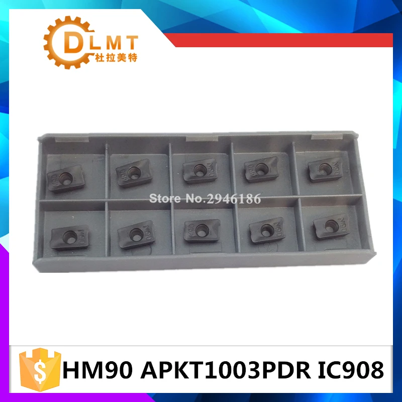 20PCS Iscor HM90 APKT1003PDR IC908 CNC brand carbide inserts milling cutter insert 10mm pipe bender