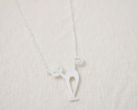 2014-Fashion-18K-Gold-Silver-Cat-Nero-Necklace-Free-Shipping