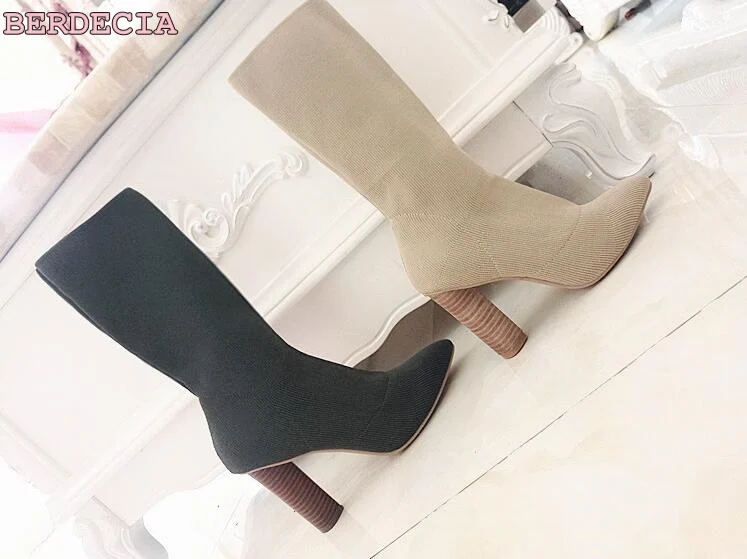 army green high heel boots