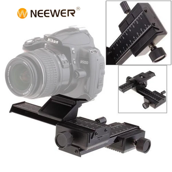 Neewer 4 way Macro Shot Focusing Rail Slider 1/4"Quick Plate Tripod