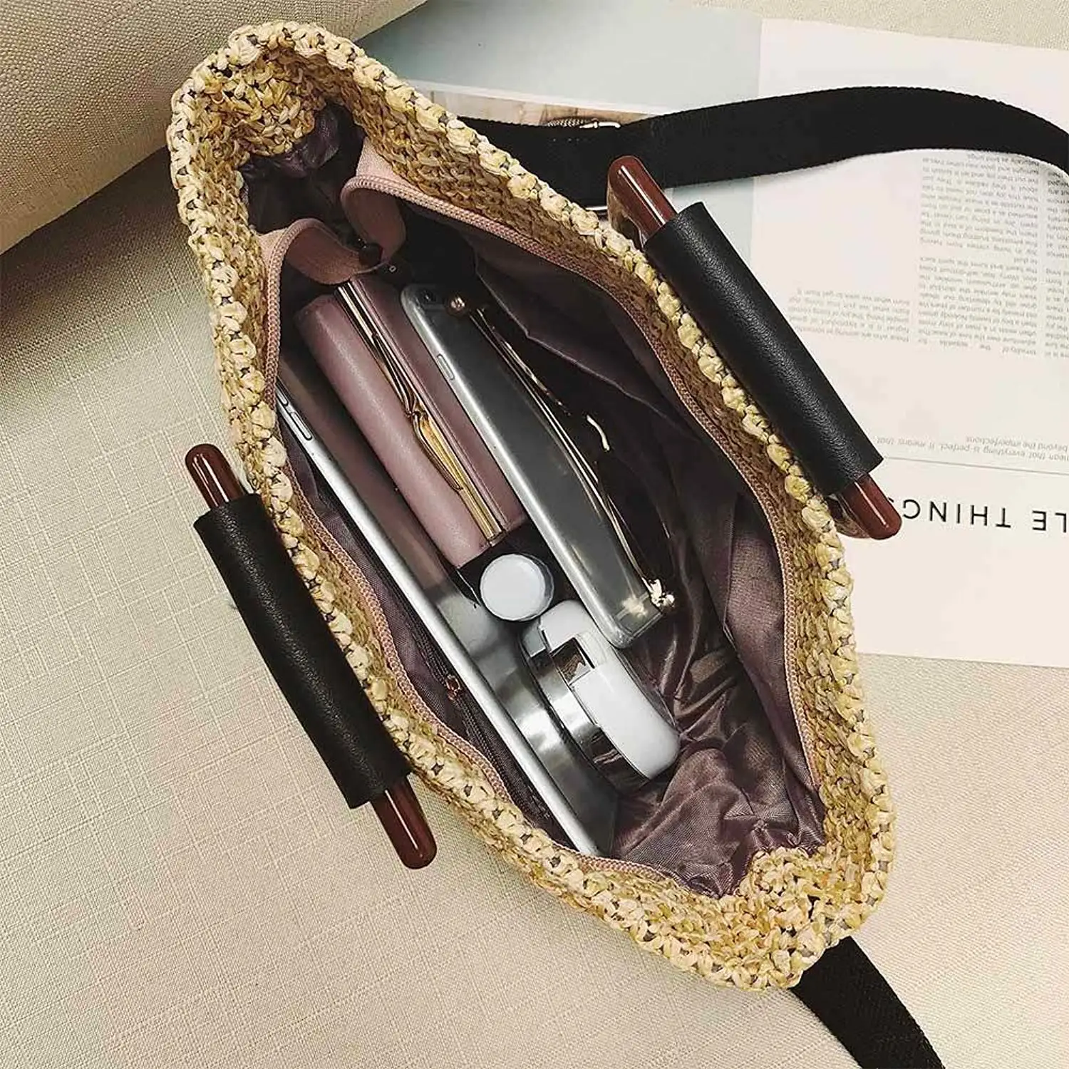 LJL المرأة سترو حقيبة الصيف حقائب الكتف حزام الرجعية الشاطئ رسول Crossbody حقيبة الشاطئ للفتاة LJL المرأة سترو حقيبة الصيف حقائب الكتف حزام الرجعية الشاطئ رسول Crossbody حقيبة الشاطئ للفتاة