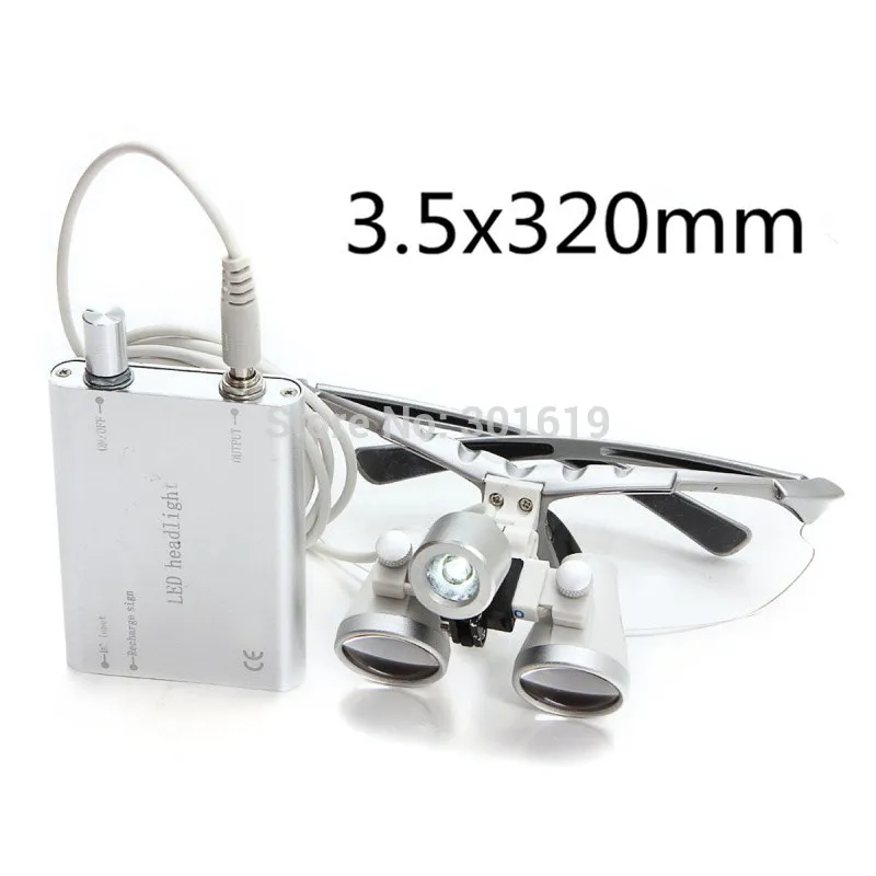 

For Dentists New 3.5X320 magnifier Dentist Dental Surgical Binocular Loupes Optical and Portable LED Head Light Lamp AA+