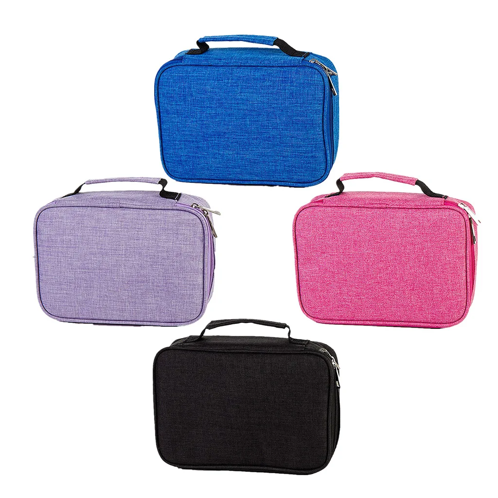 72 Slots Pencil Case with 2 Detachable Sleeves-Multi- layer Large Zipper Pen Bag with Handle Strap for Colored/Watercolor Pencil