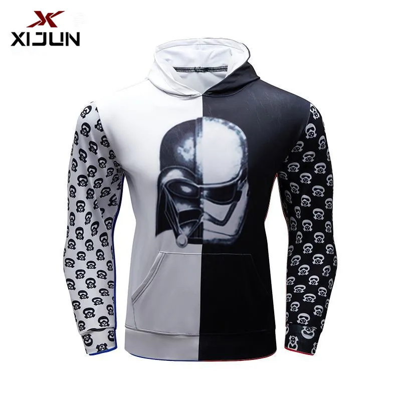 Xijun New 3d Printed panda Hoodies, Sweatshirts Men Fitness Sportswear For Men Quick-drying Clothes Long Sleeve Tops White Black