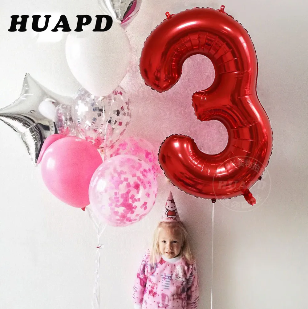 

40 inch red rainbow gradient number 1 2 3 4 5 Digit Helium foil Ballons Baby Shower Birthday Party Wedding Decor Balls Supply