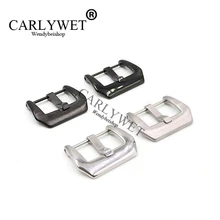 CARLYWET – boucle à vis en acier inoxydable, couleur argent et noir, pour montre de marque, bracelet pour Luminor, 18 20 22 24 26mm, haute qualité