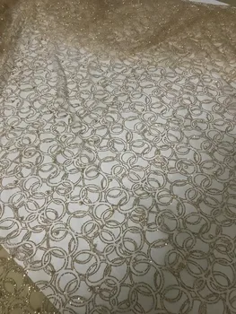 

5yard/lot african glitter lace fabric david-3.17 embroidered tulle lace with glued glitter for party dress