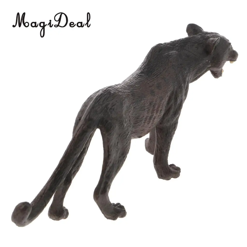 MagiDeal 1Pc Realistic Black Panther Wildlife Animal Figurine Model Figure Kids Toy Gift for Home Room Desk Pub Bar Decor