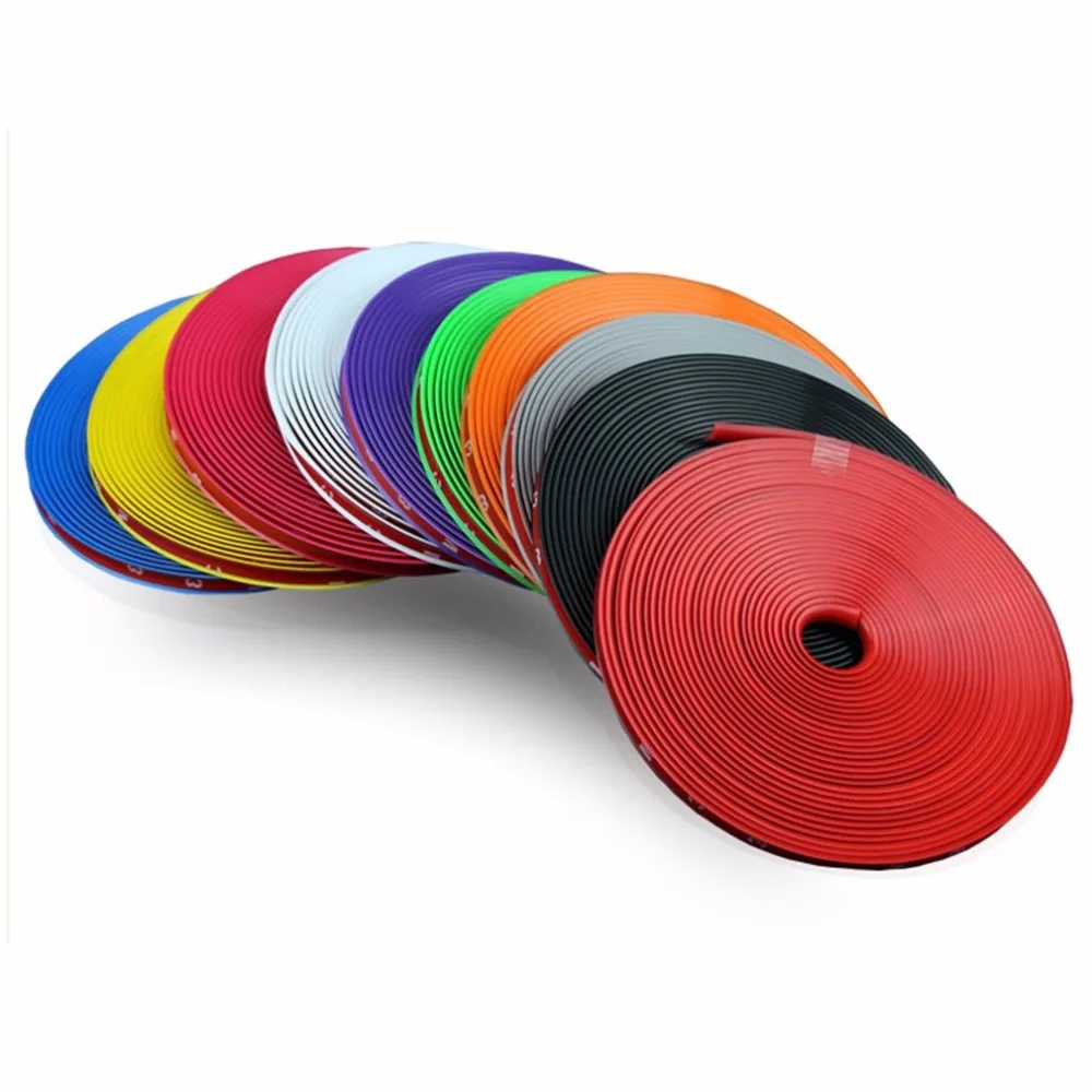 Hot8M/ Roll New Styling IPA Rimblades Car Vehicle Color Wheel Rims Protectors Decor Strip Tire Guard Line Rubber Moulding Trim