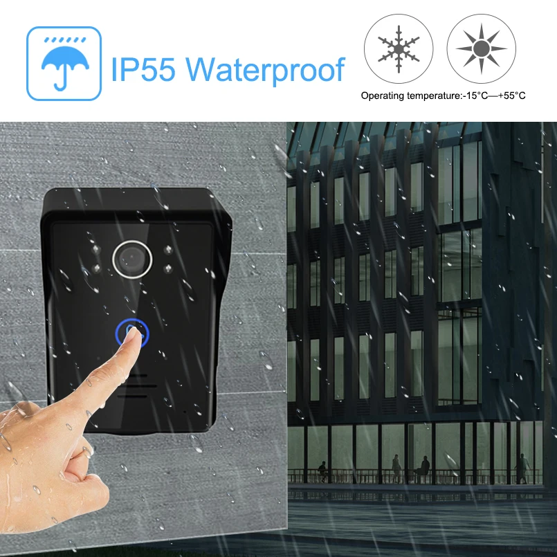 US $129.35 Wireless Unlock Hands Free Call Talk 7Lcd Monitor Wireless Video Intercom System Doorphone With 2 Pcs Rainproof Outdoor Camera