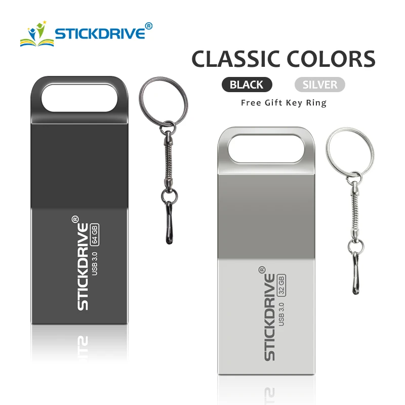 

USB 3.0 Metal Flash Drive 16GB 32GB 64GB 128GB Pendrive usb flash drive Pen waterproof memory Sticks usb sticks with key chain