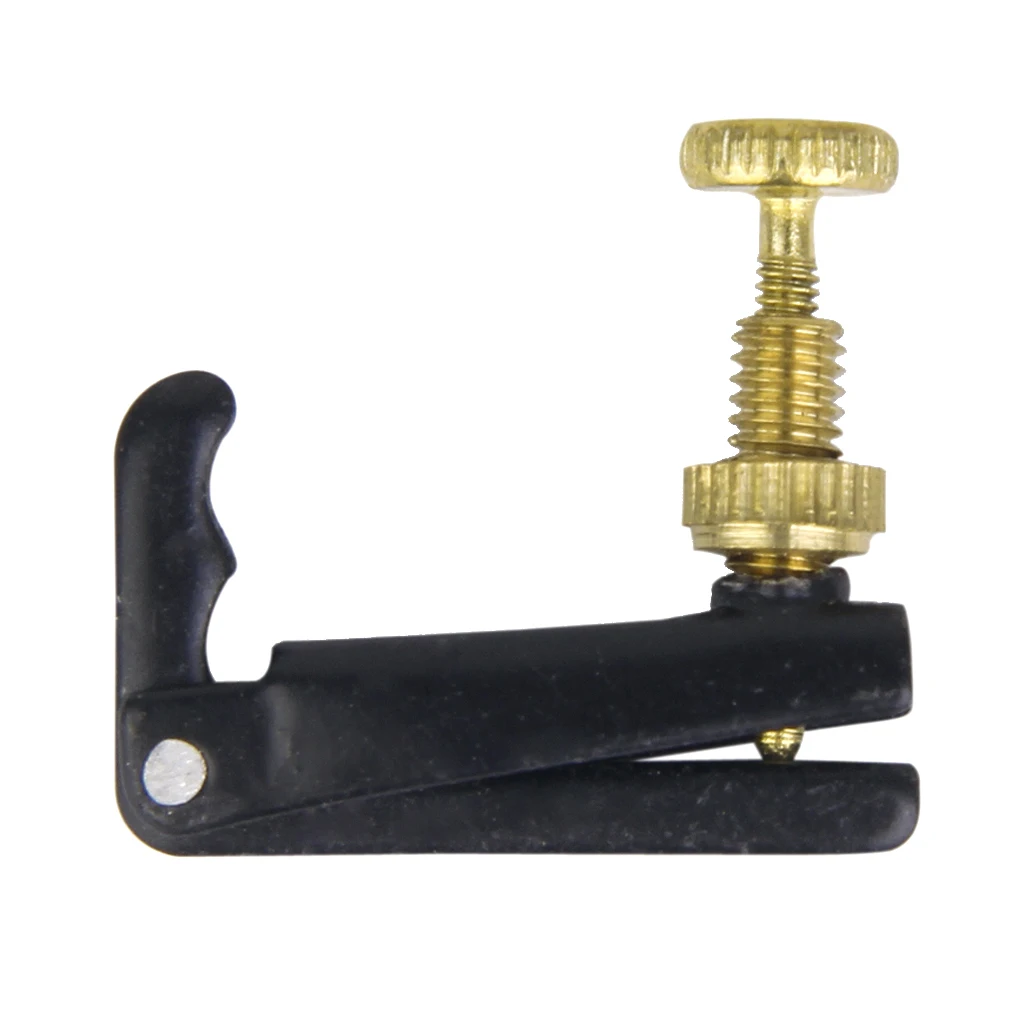 4pcs Metal Violin Fine Tuner Adjuster 1/2 1/4 String Tuning Peg Black With Gold Screw