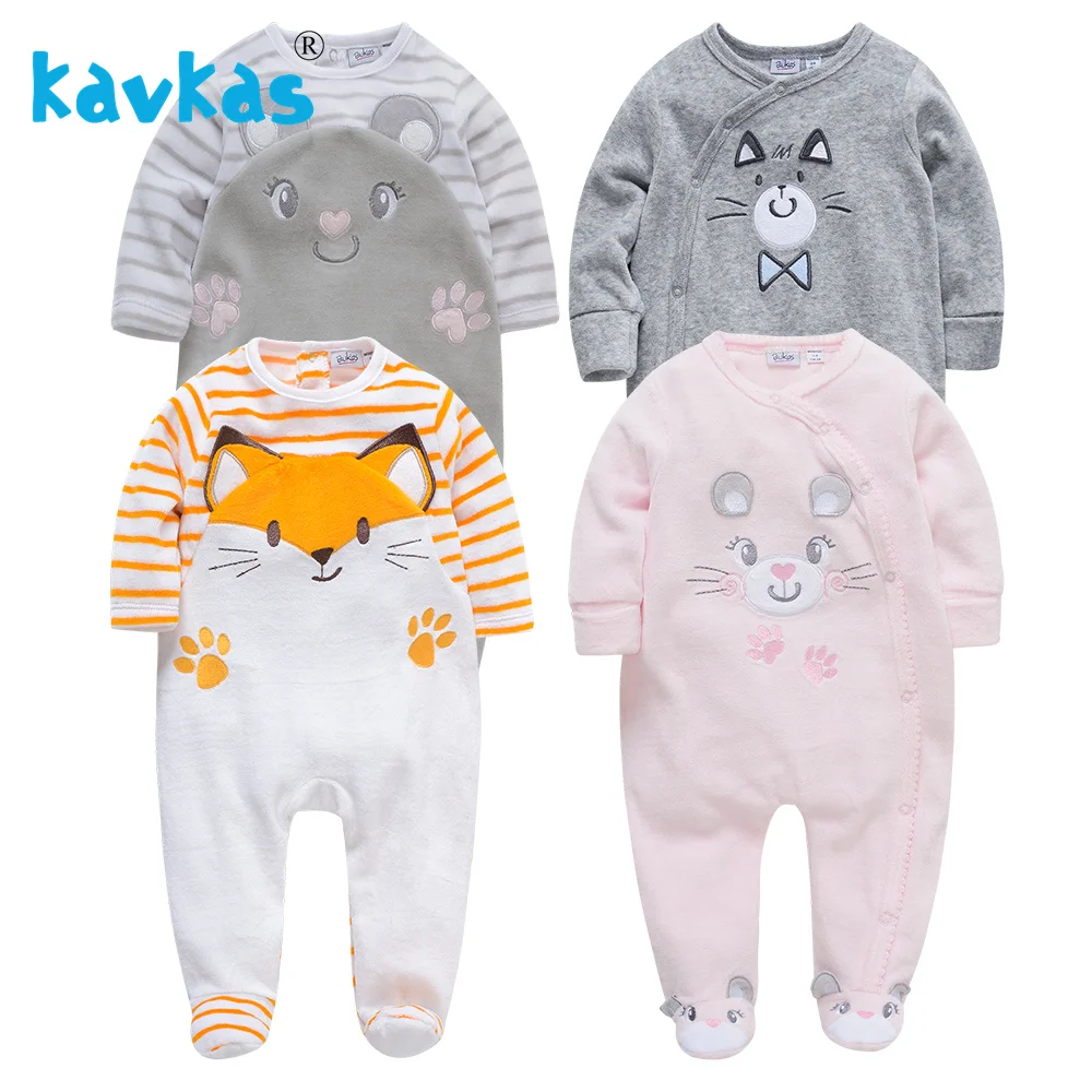 Kavkas Roupas Bebe De/бархатный комбинезон Теплый зимний с длинными рукавами Плюшевая
