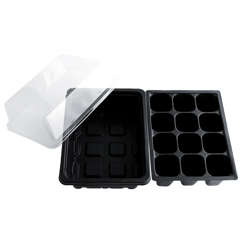 12 Cells Succulent Plant Seedling Tray Plastic Flower Pot with Lid Garden Pots Planters Kit Grow Box Seeding Nursery Pot