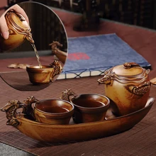 Грубая керамика Чай комплект включает 1 Чай горшок 2 Чай чашки 1 Чай, MaDaoChengGong кунг-фу Чай se tBeautiful и легко Чай чайник