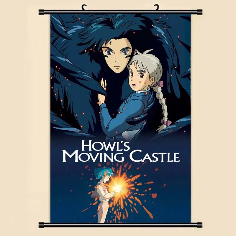Аниме Манга Howl движущийся замок Настенная картина прокрутка 40x60 обои наклейки