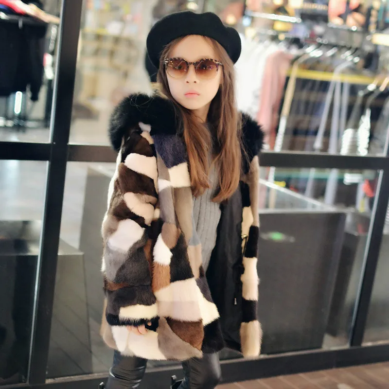 

NEW Arrival Children Mink Fur Jacket Coat Real Natural Mink Fur Coat Girls Winter Mink Fur Coat for Kids