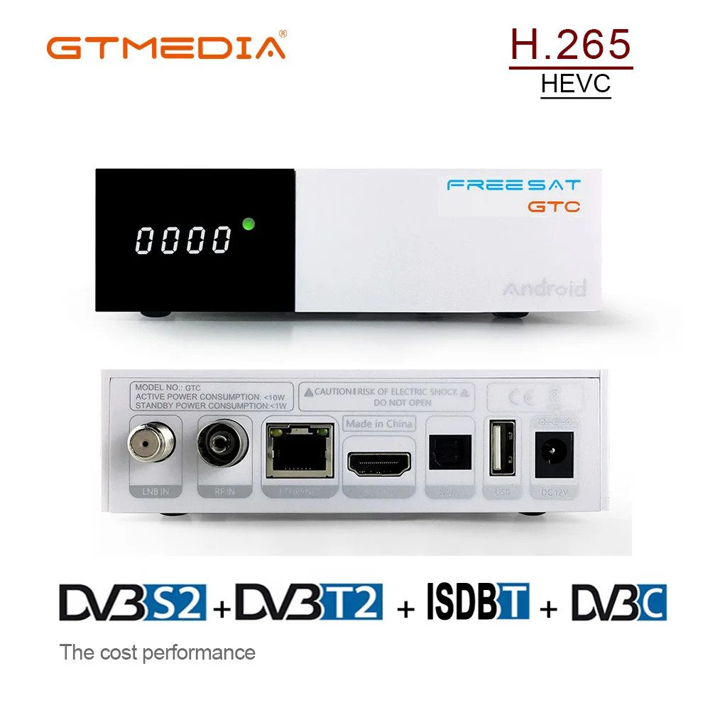 

FREESAT GTC Satellite TV Receiver DVB-S2/C/T2/ISDB-T Android 6.0 Smart TV Box Amlogic S905D 2GB 16GB BT4.0 H.265 Decoder