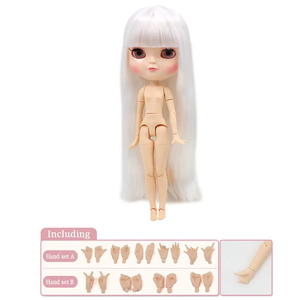 Fortune Days icy 1/6 кукла 30 см мягкие чисто белые прямые волосы шарнир тела