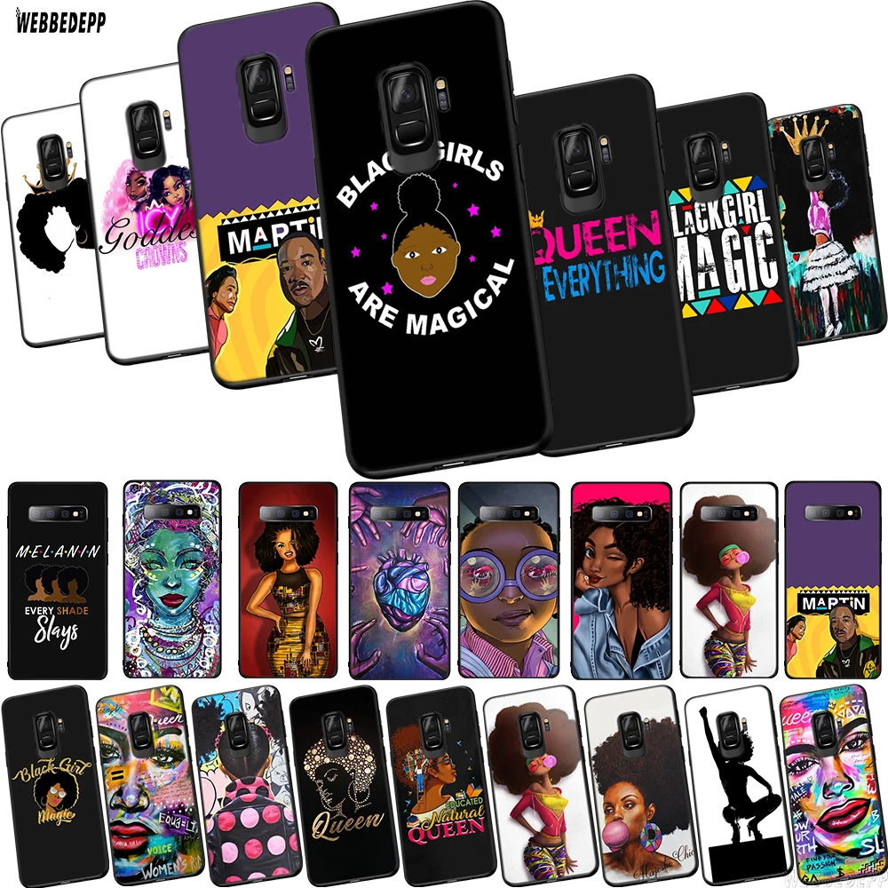 WEBBEDEPP Afro Girls Black Women Art TPU Phone Cover for Samsung Galaxy S6 S7 Edge S10e S8 S9 S10 Plus Soft Case | Мобильные