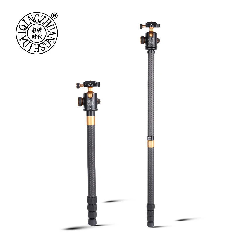  Qingzhuangshidai Q1088C Professional Carbon Fiber Tripod Monopod Ball Head Compact Traveling For DS
