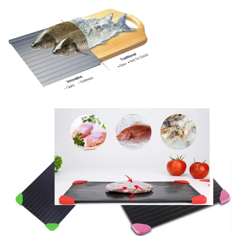 Frozen Safe Aluminum Thawing Plate Silicon protection Fast Defrosting Tray Thaw Defrost Meat Frozen Food Dropshipping Frozen Safe Aluminum Thawing Plate Silicon protection Fast Defrosting Tray Thaw Defrost Meat Frozen Food Dropshipping