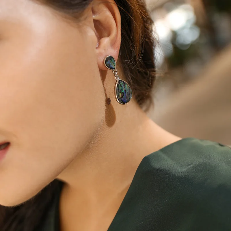 DAIMI Tear Drop Fine Jewelry Earrings Abalone shellfish Earrings Dangle Earrings 925 Silver Clip Earrings Eye catching Jewelry DAIMI Tear Drop Fine Jewelry Earrings Abalone shellfish Earrings Dangle Earrings 925 Silver Clip Earrings Eye catching Jewelry