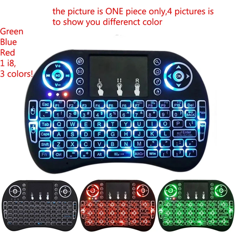 

1PC Normal & Backlight mini i8 English Russian Version Keyboard Remote Control Air Mouse Touchpad Keyboard For Android TV BOX PC