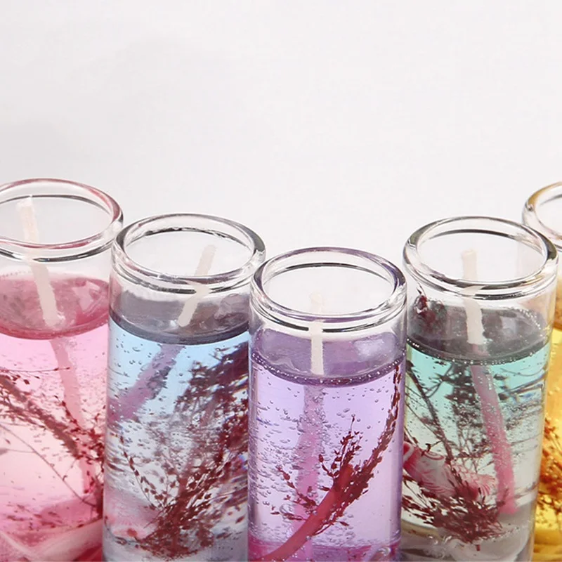 12pcs/set Color Random Romantic Marine Crystal Jelly Candles Gel Wax