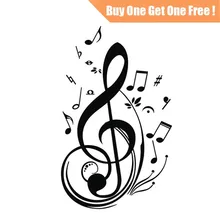 2 шт., съемные детские наклейки на стену, музыкальные ноты, декор для гостиной, настенное покрытие, бумага для дома, наклейка, ПВХ, нетоксичный плакат на стену