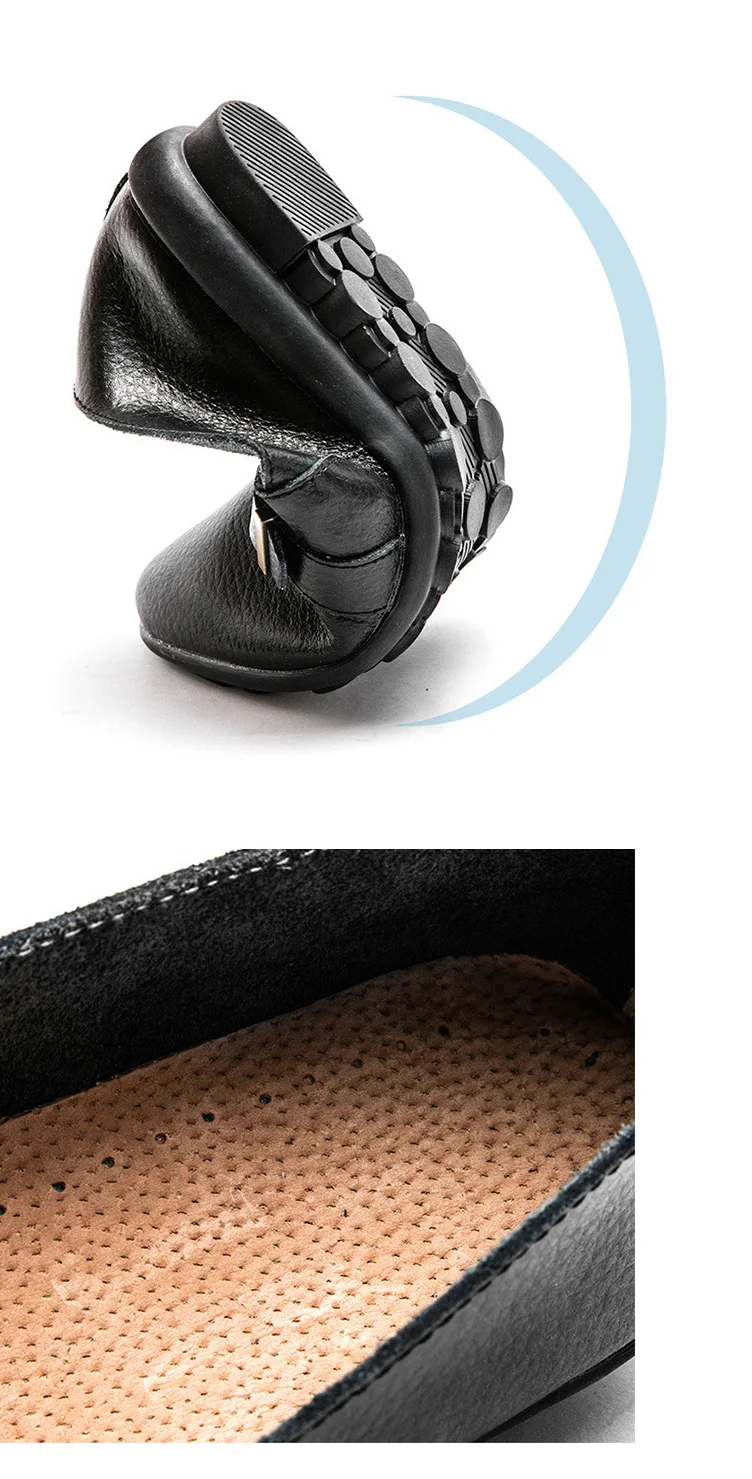Женские туфли-лодочки дизайнерские женские туфли из натуральной кожи с пряжкой; большие размеры 4,5-12; нескользящие туфли без каблука женские весенние туфли