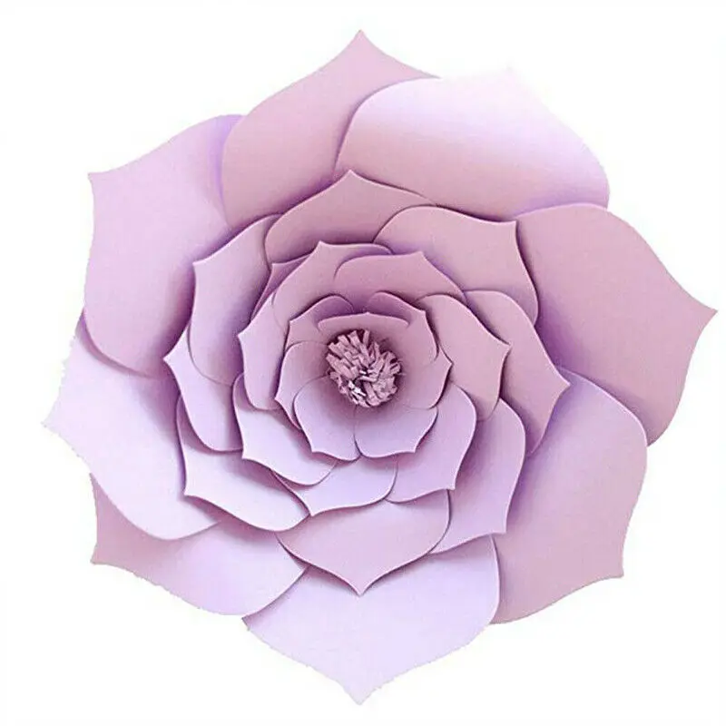 NEW Paper Flower Backdrop Wall Giant DIY Rose Flowers Wedding Party Decor 30 cm - Цвет: Light purple