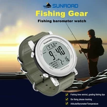 Модернизировать новую внешнюю многофункциональную цифровой барометр Рыбалка Водонепроницаемый рыболовные часы высотомер барометр термометр спортивные часы 6 цветов