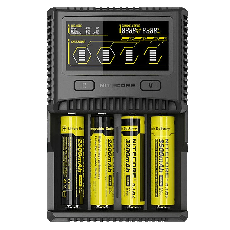 NITECORE SC4 Интеллектуальное Быстрое зарядное устройство превосходное с 4 слотами 6A